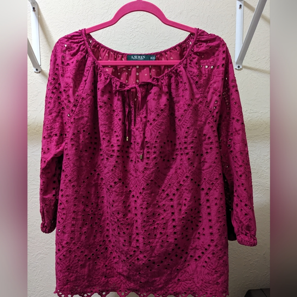 Ralph Lauren Magenta  Blouse, XL